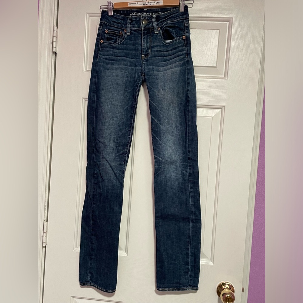 American Eagle Jeans Straight Super Stretch 00 Long